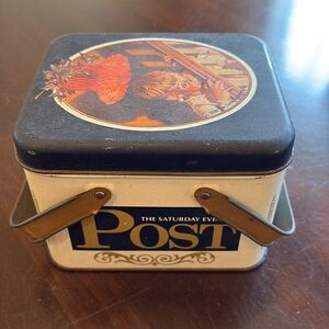 Vintage 1939 Saturday evening post Christmas tin